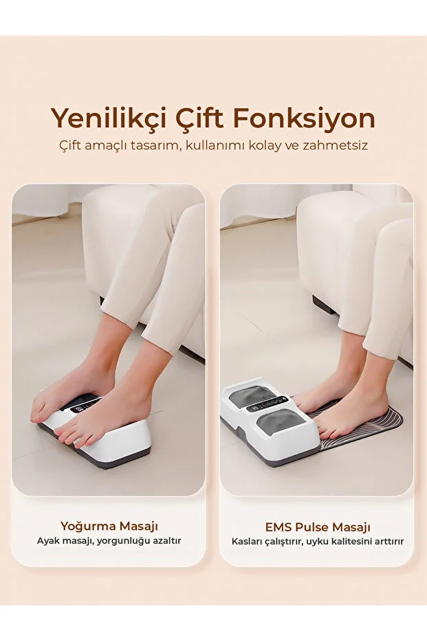 Relax EMS Teknolojili Isıtmalı Ayak Masaj Aleti – Çok Fonksiyonlu, Dijital Ekranlı